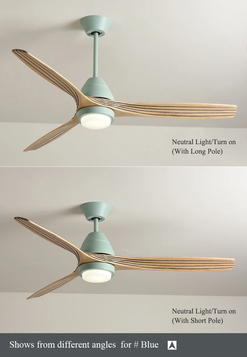Ventilador de Teto com Luz Lâmpadas para Sala Moderno Polegada Criativo Ventilador Teto Jantar Quarto Restaurante Madeira Luz 4 Cor 52 16 jantar quarto restaurante ventilador madeira luz 4 cor
