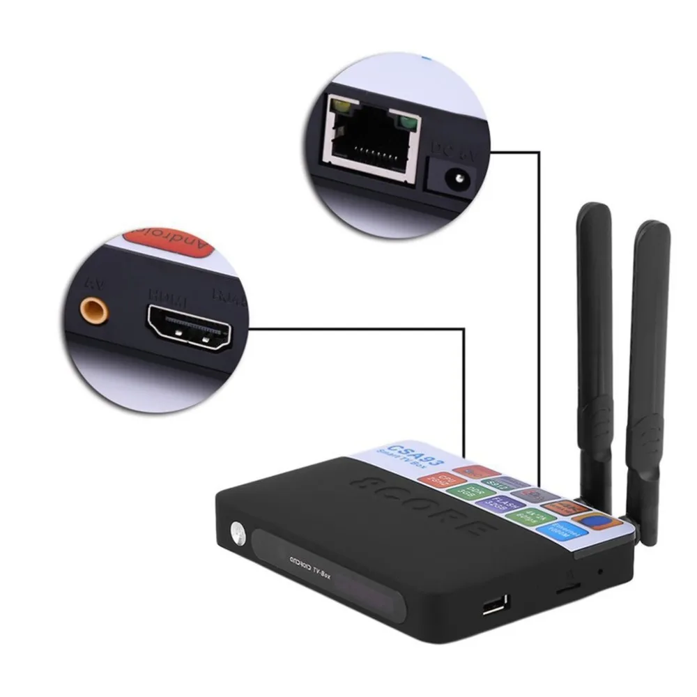 

CSA93 Smart TV Box 3+32GB Android 7.1 Amlogic S912 Octa Core 4K HD HDMI Media 2.4G 5G Dual WIFI TV Set-top Box