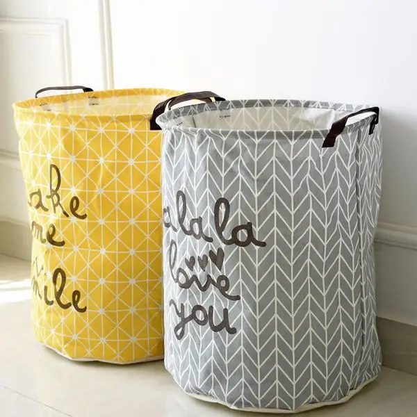 cotton linen laundry basket