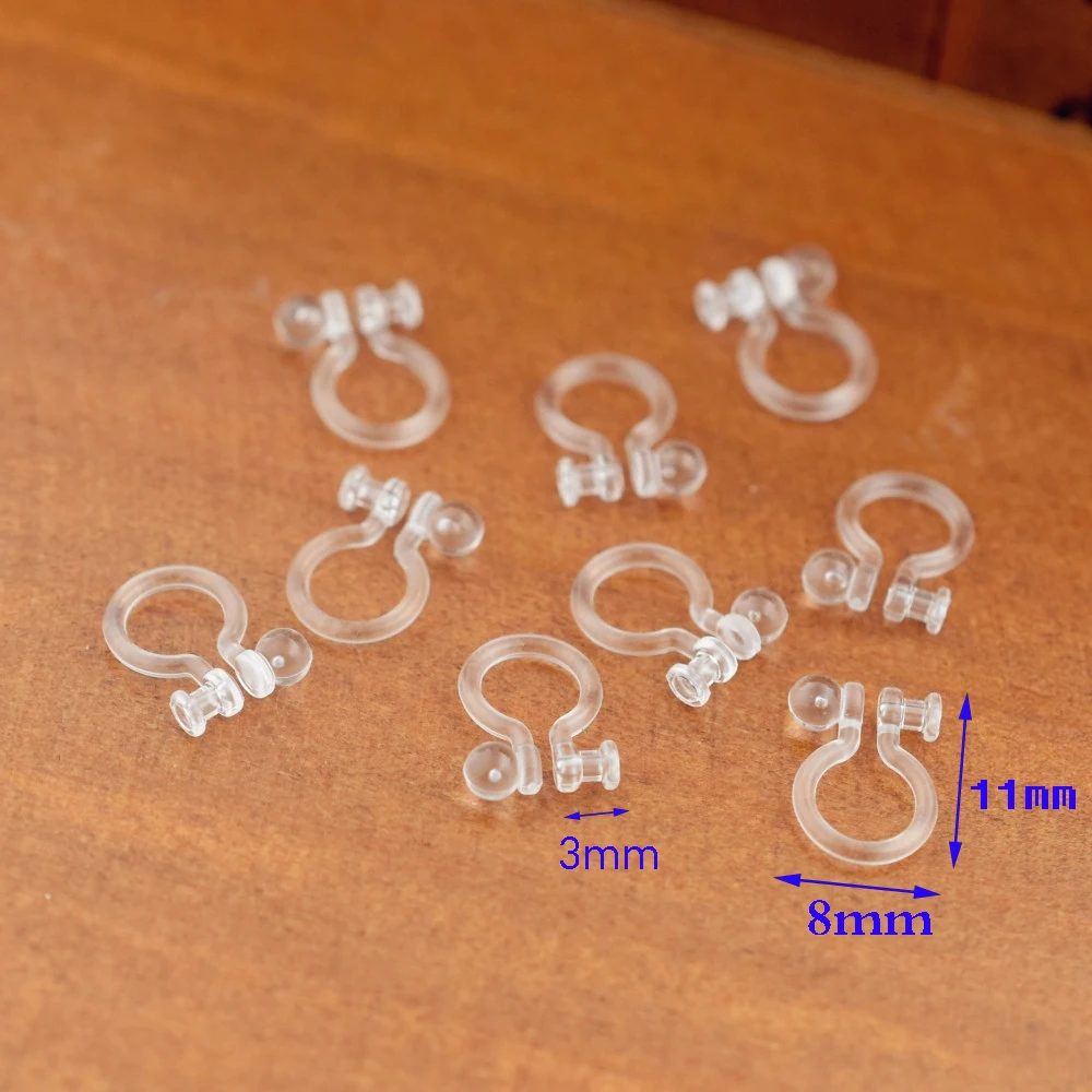 

one side ball one side hole invisible resin ear clip non-pierced ear clip stud earrings Jewelry Findings 20pieces 10pairs