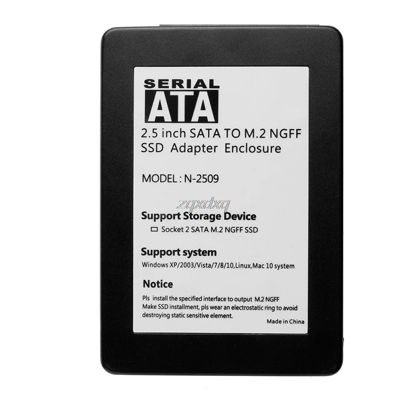 Для B+ M Key Socket 2 M.2 NGFF SSD до 2," SATA адаптер карты с алюминиевым 7 мм чехол и Прямая поставка