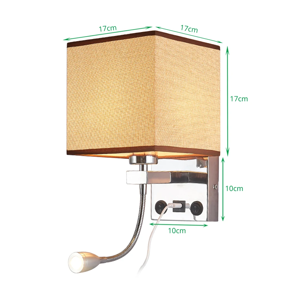Аппликация Murale светильник E27 лампа USB Настенные Бра Лампа для гостиной спальни ночник Настенный светильник для дома Лофт Декор современный