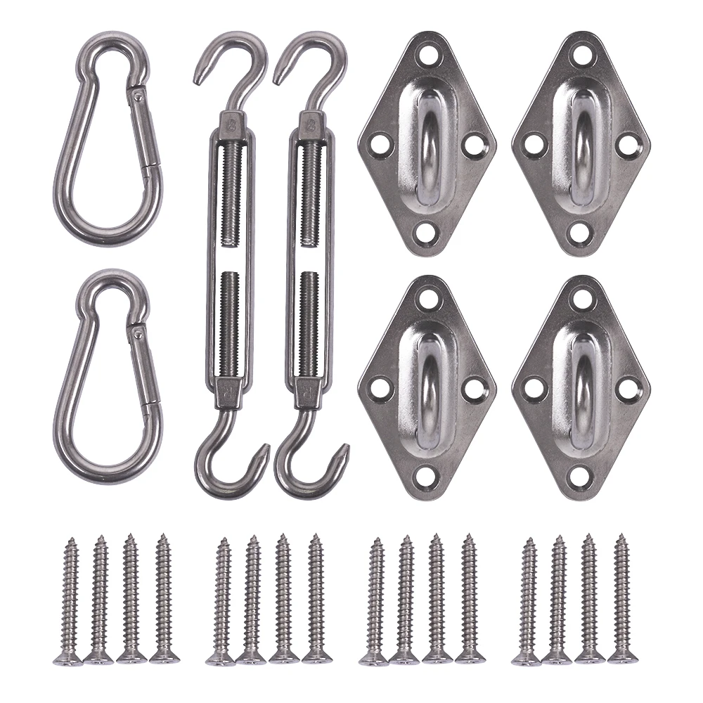 304 Stainless Steel 8 inch Heavy Duty Shade Sail Hardware Kit for