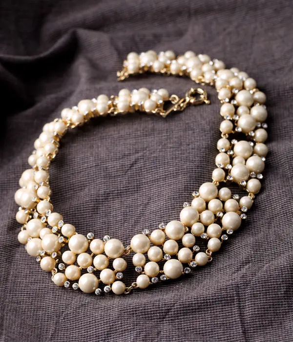 Новые стили модные ювелирные изделия золотого цвета Искусственные стеклянные жемчужины модное ожерелье