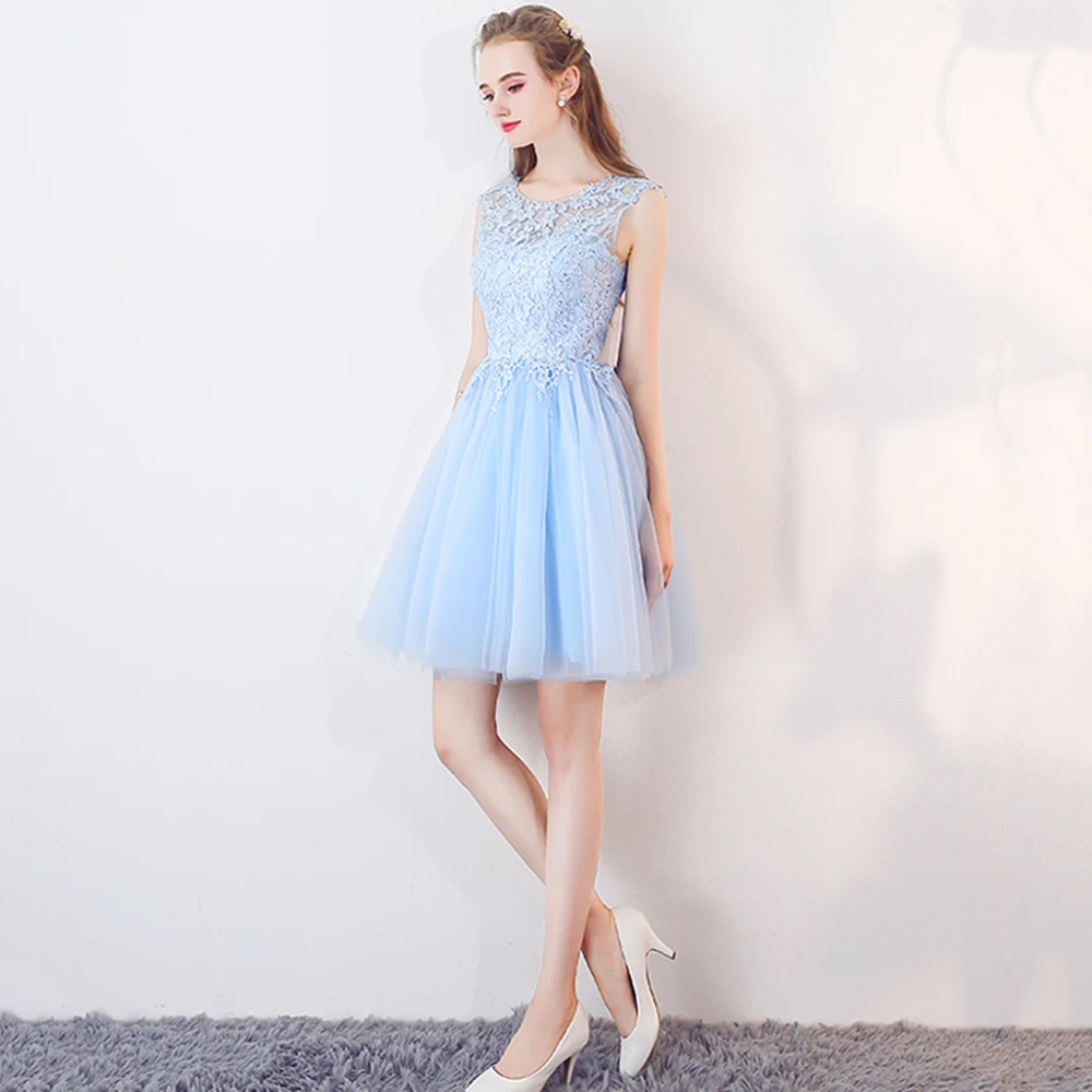 Элегантное платье 15 ano curto, светильник, голубое кружевное платье для выпускного вечера, аппликация, 8 класс, платье для выпускного вечера