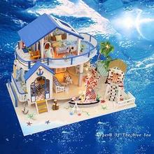 DIY Кукольный дом сборный Миниатюрный Кукольный дом наборы мебели реалистичный 3D кукольный домик игрушка светодиодный светильник для девочек рождественские украшения