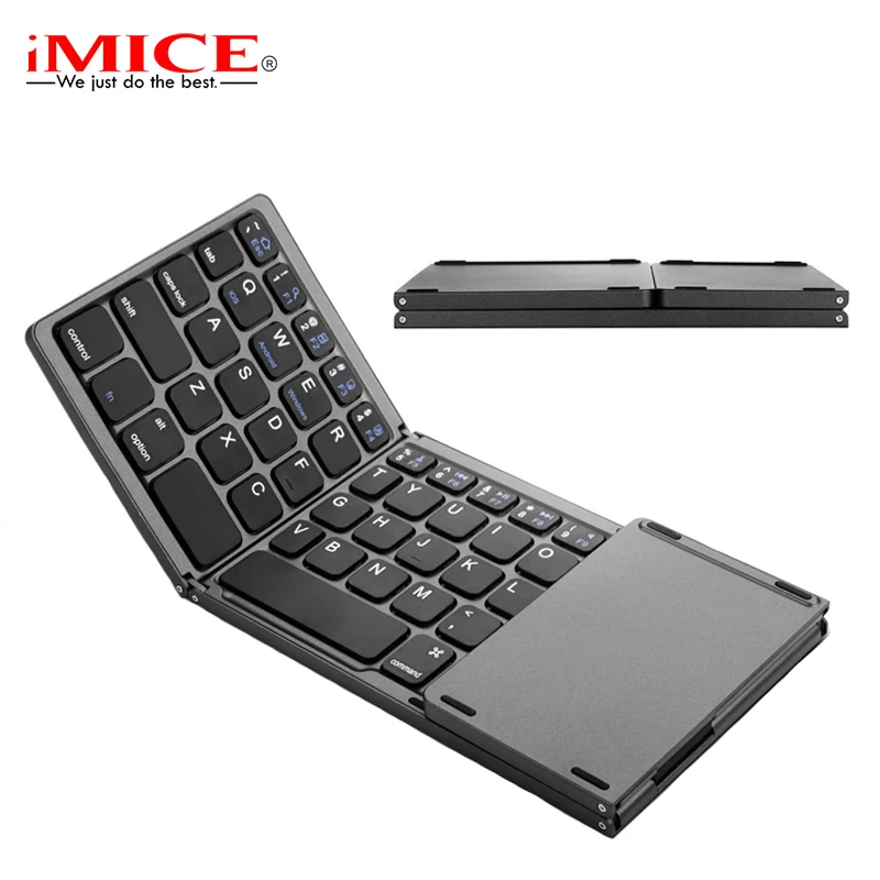 

New Slim Portable Folding Bluetooth Wireless Keyboard Rechargeable Foldable Touchpad Mini Keypad For IOS/Android/Windows Tablet