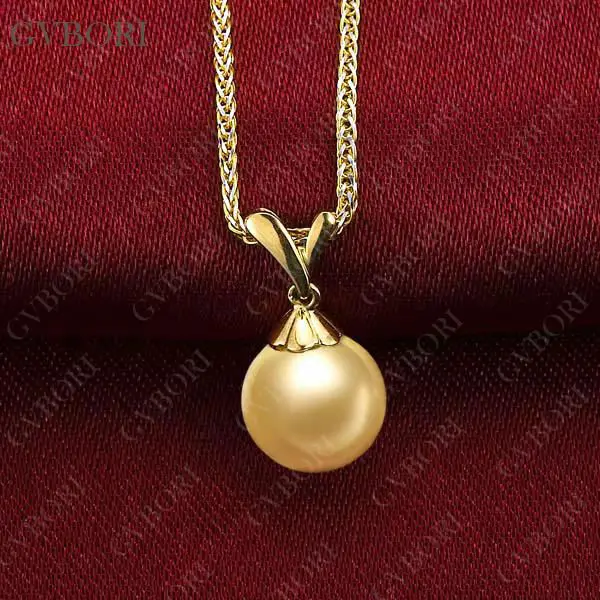 Ювелирные украшения GVBORI Южное море натуральный жемчуг ожерелье кулон с 18 K золотой жемчуг