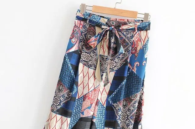 European and American style ladies' clothing Summer and summer holiday style high waist with printed wide leg pants European and American style ladies' clothing Summer and summer holiday style high waist with printed wide leg pants