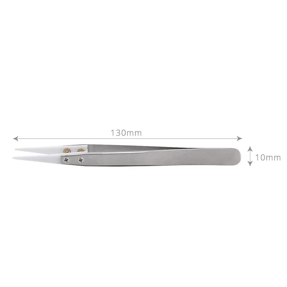 FIXFANS Anti-static Ceramic Tip Tweezers Heat Resistant Soldering Tweezers for Electronics Repair Vaping Vape DIY Tool