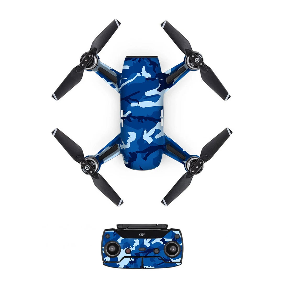 

[DJS0020] Blue Camouflage PVC Decal Skin Sticker For DJI Spark Drone body + Remote Controllers + 3 Battery Protective Cover