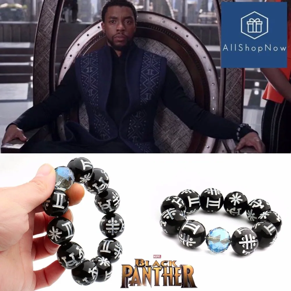 

Black Panther KIMOYO Bracelet Beads Wakanda T'Challa Cosplay Jewelry Women/Men Props with Crystal Bracelet Party Accessories