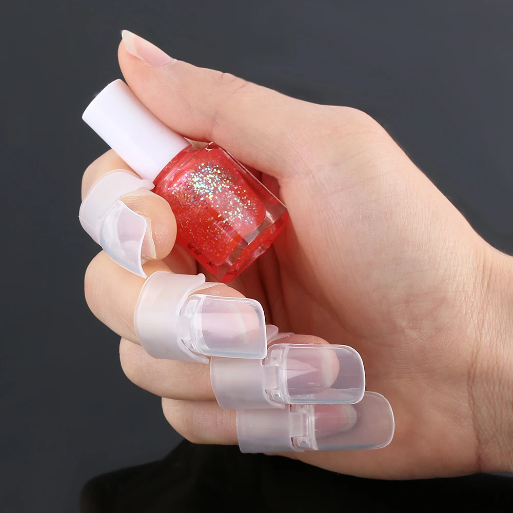 

10PCS Finger Polish Shield Cover Tips NewFinger Polish Shield Manicure Cover Transparent Nail Protector Clips Manicure