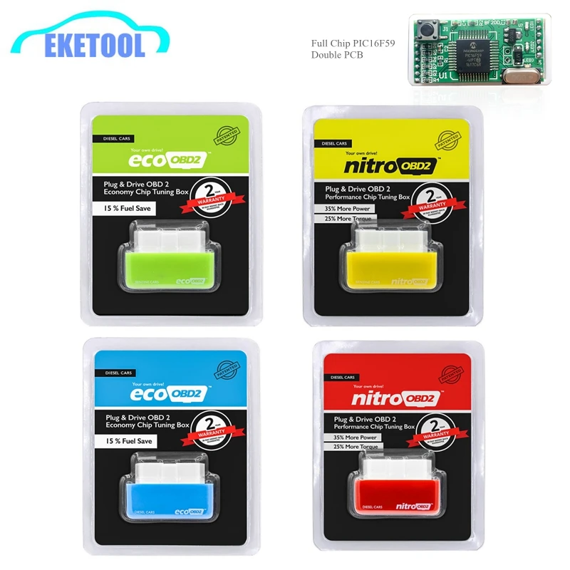  NitroOBD2 Benzine Cars Plug and Driver More Power/Torque OBD2 Auto Scanner Nitro OBD2 Yellow Gasoli