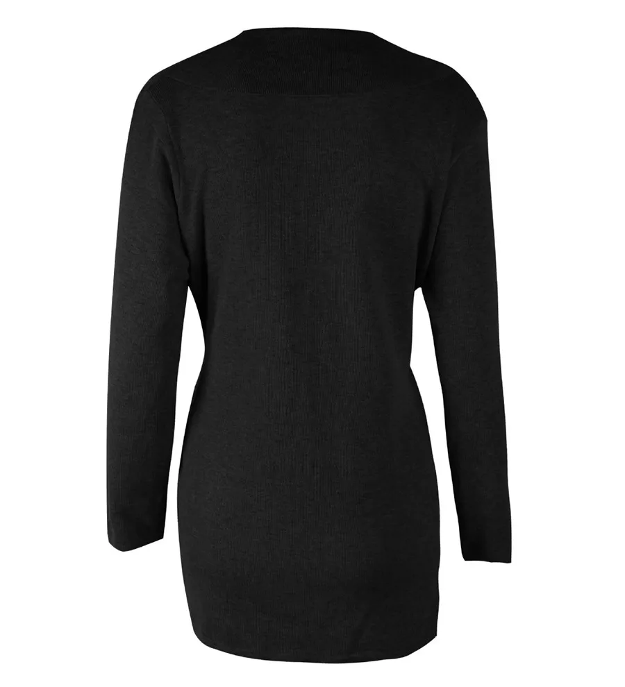 Gladiolus Fashion 2018 Autumn Winter Sweater Women Long Sleeve Turn-Down Collar Belt Tunic Women Knitted Sweater Long Cardigan  (20)