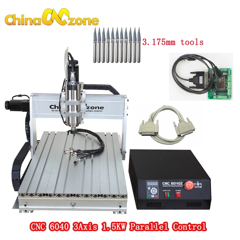 

1.5KW CNC 6040 3 Axis Router CNC Router Engraver Engraving Milling Drilling Cutting Machine +Control box+Inverter Woodworking