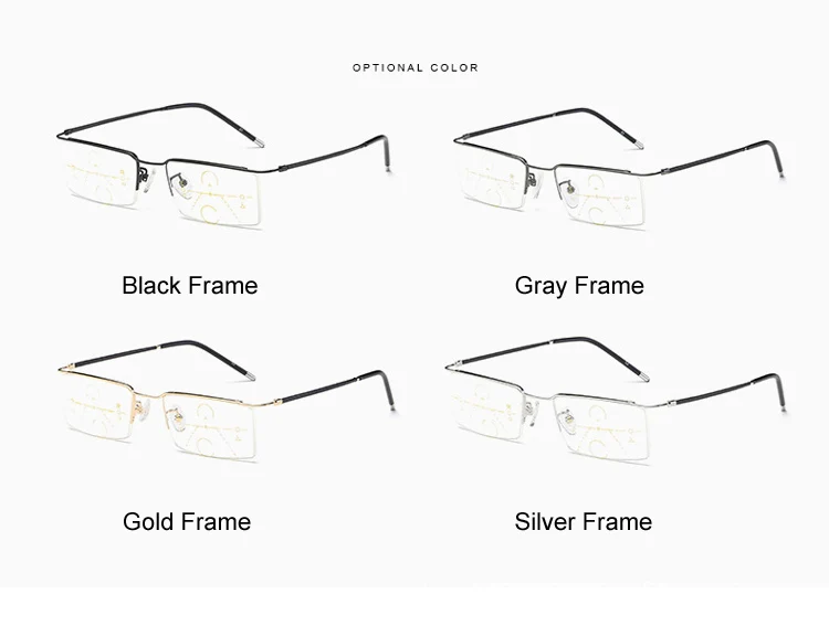 Сверхлегкий без оправы прогрессивные многофокусные мульти фокус очки для чтения переходные мужские очки дальнозоркость