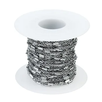 

XINYAO 10yards/roll Metal Stainless Steel Necklace Chains Bulk For Jewelry Making Tube Link Chain Fit Bracelets Findings Craft