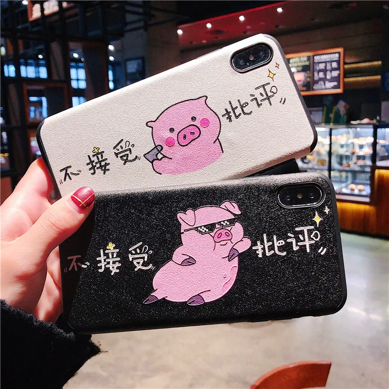 

Cartoon Cute Pig for IPhone X XS XR XS Max Anti-drop Mobile Phone Case Soft for Iphone 6 6s 7 8 Plus Couple Protective Case