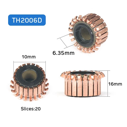 TUNGFULL 2 шт. медный стержень генератора двигателя коллектор медных тонов латунный коллектор двигателя микро-Просверленный для арматуры Реверсивный - Цвет: TH2006D