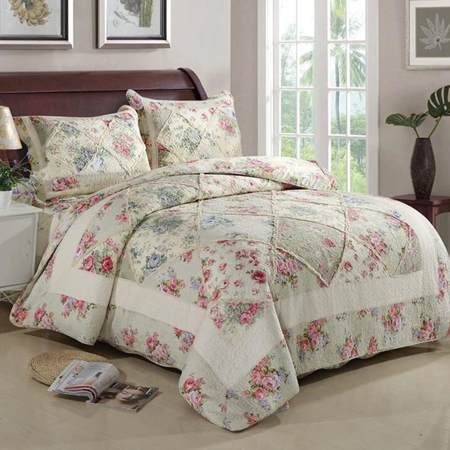 3 Pieces/Set 100 Cotton Quilted Bedspread Set High Quality Bed Sheet