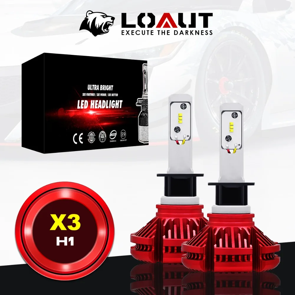 

LOAUT H1 LED Light Automobile Car Motorcycle Led Bulb 100W 8000Lm LED Fog Light X3 Car Accessories 24V Play and Plug Headlight