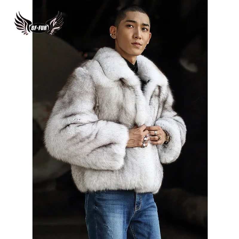 

Real Fur Coat For Men Warm Leather Jackets Men Warm Natural Fox Fur Men's Leather Jackets Real Fox Fur Genuine Leather Coat
