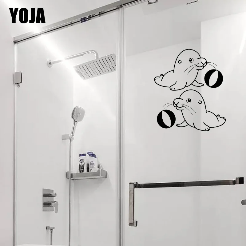 YOJA 28x24.6CM（One Group）Children's Room Decoration Cute Little Seal Wall Sticker Bathroom Shower Decal G2-0435 | Дом и сад