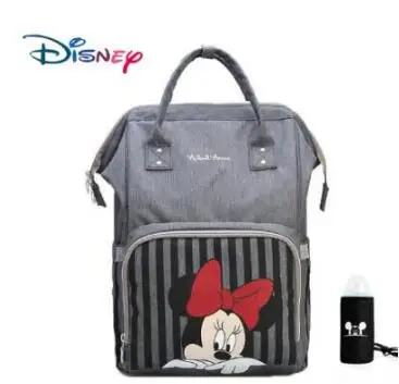 Сумка для подгузников disney, рюкзак для мам, Детская сумка для мам, сумка для подгузников для ухода за ребенком, дорожная коляска с USB подогревом,, 1 крючок - Цвет: With Hook