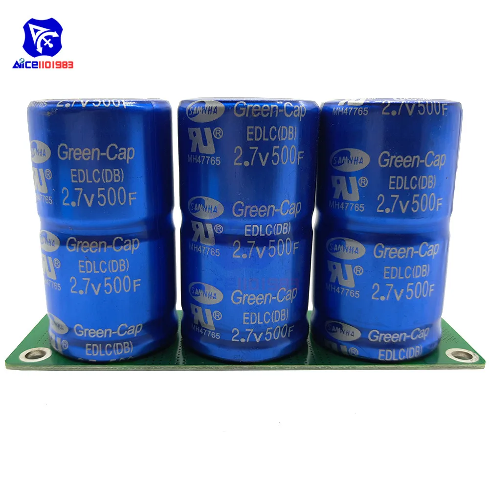 

Super Farad Capacitors 3PCS/Set 2.7V 500F Super Capacitor with Protection Board Single Row 8.1V 166F Farad Capacitor for Car