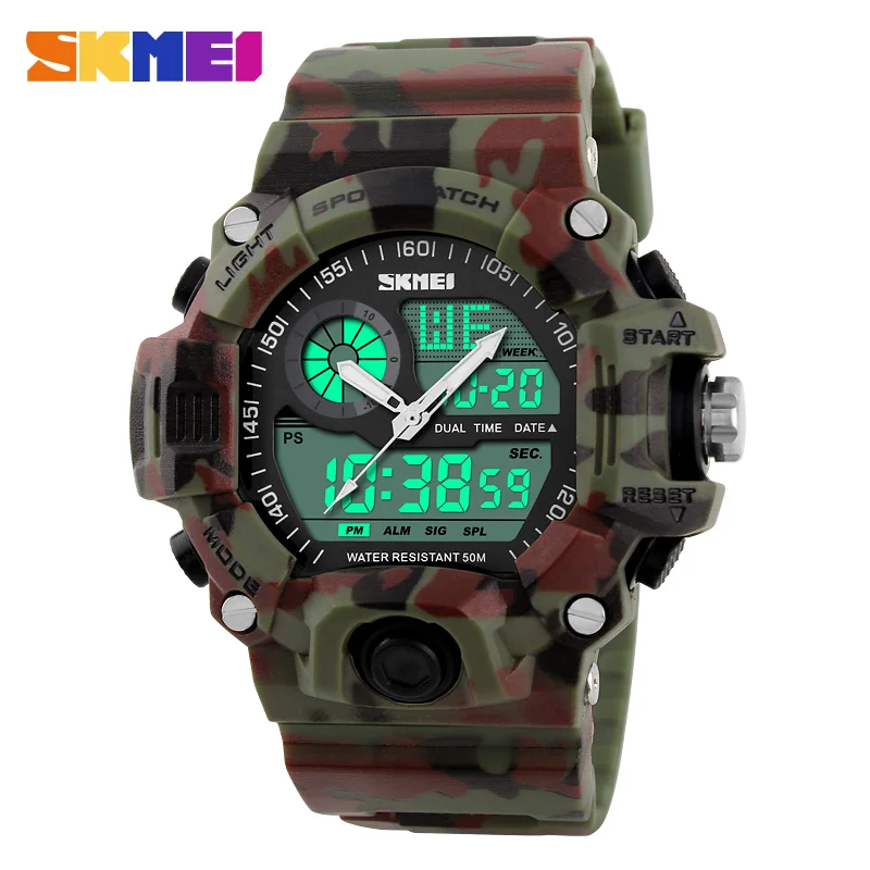 Relógios à Prova Relógio de Quartzo Relógios de Pulso Skmei Masculino Esportes Dwaterproof Água Moda Casual Digital Homem Analógico Militar Multifuncional