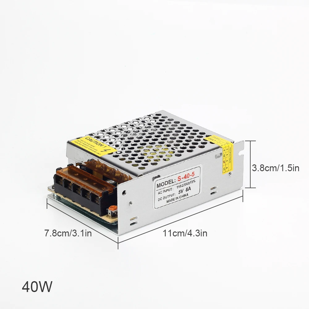 5V Power supply 2A 5A 10A 20A 40A 60A Lighting Transformer for DC5V LED strip WS2812 WS2812B AC110-220V input