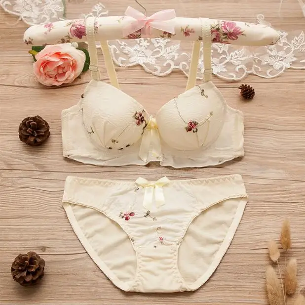 Hot Cute bra panty Girls cotton bras and panties ladies underwear Women