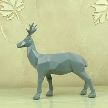 Геометрическая форма статуя оленя Абсорбирующая Смола стег Скульптурное ремесло орнамент аксессуары для учебы и украшение для гостиной