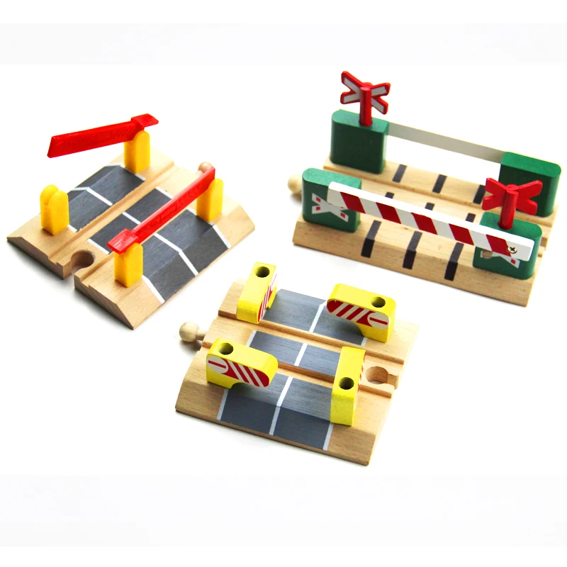 wooden train crossing gate