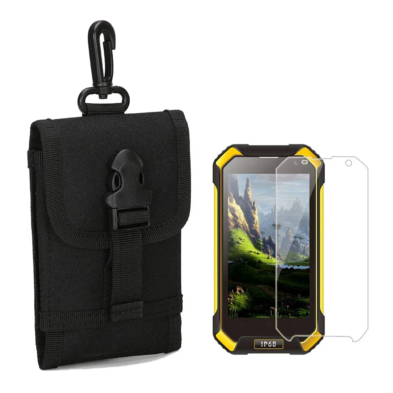 

Waterproof Durable Nylon Portable Pouch Case + 9H Tempered Glass Screen Protector for Blackview 6000 Blackview6000