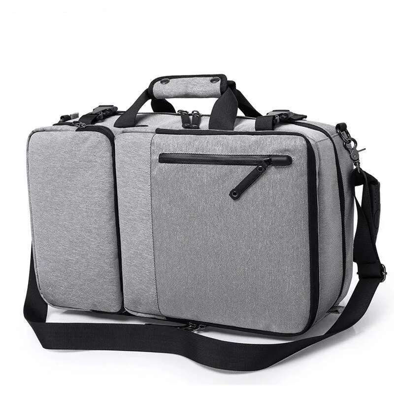 Большой Вместительный 17,3 дюймовый рюкзак для ноутбука с защитой от кражи, мужские деловые багажные сумки на плечо, водонепроницаемые дорожные рюкзаки, школьный рюкзак - Цвет: grey