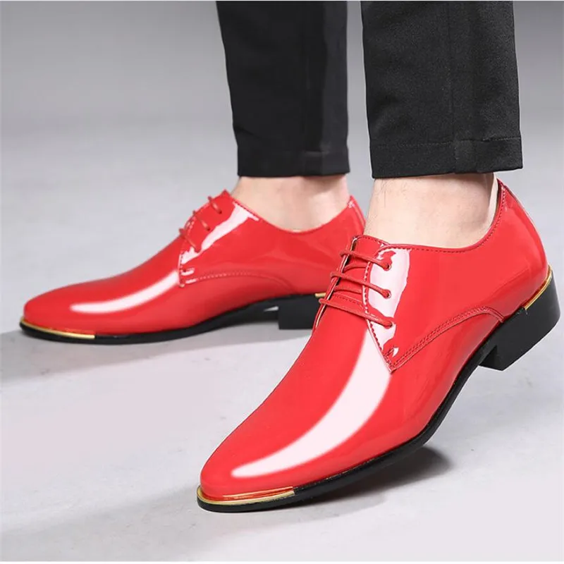 Новые мужские качественные туфли из лакированной кожи белые свадебные туфли размер 38-48 черная кожаная мягкая мужская обувь мужские оксфорды