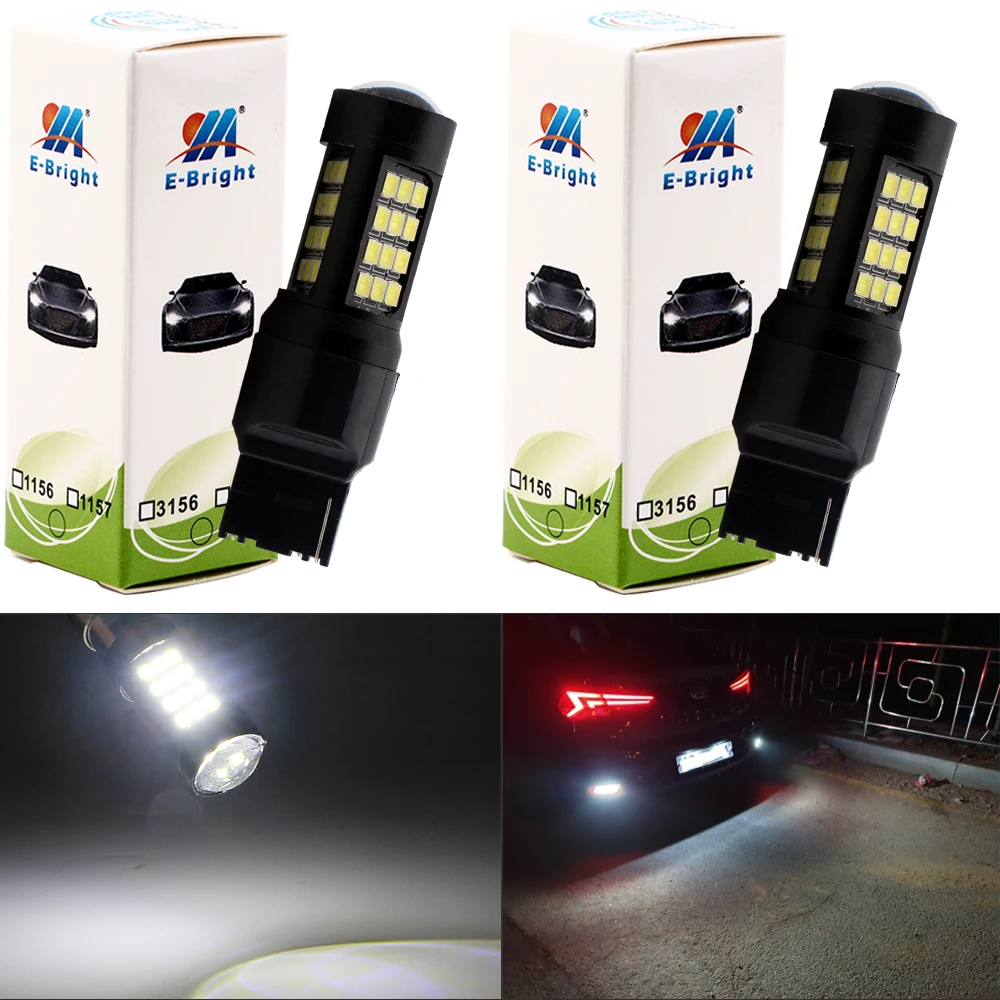 YM E-Bright 2 шт. T20 2835 42 SMD 7440 W21W 7443 W21/5 Вт неполярность 12 В 24 Светодиодные Автомобильные