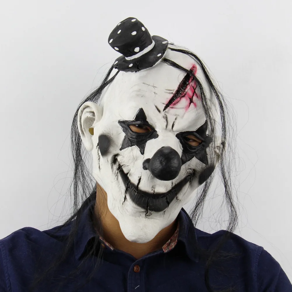 Жокер талисман жуткий, пугающий клоун латексный Череп Маска Клоун злой убийца Клоун Маска для взрослых мужчин/женщин Хэллоуин Вечерние