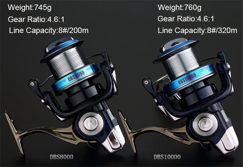 Супер большая DBS8000 10000 13BB Рыболовная катушка 4,6: 1 удаленное колесо металлическая ножная прочность спиннинговая катушка соленая вода для морской рыбалки