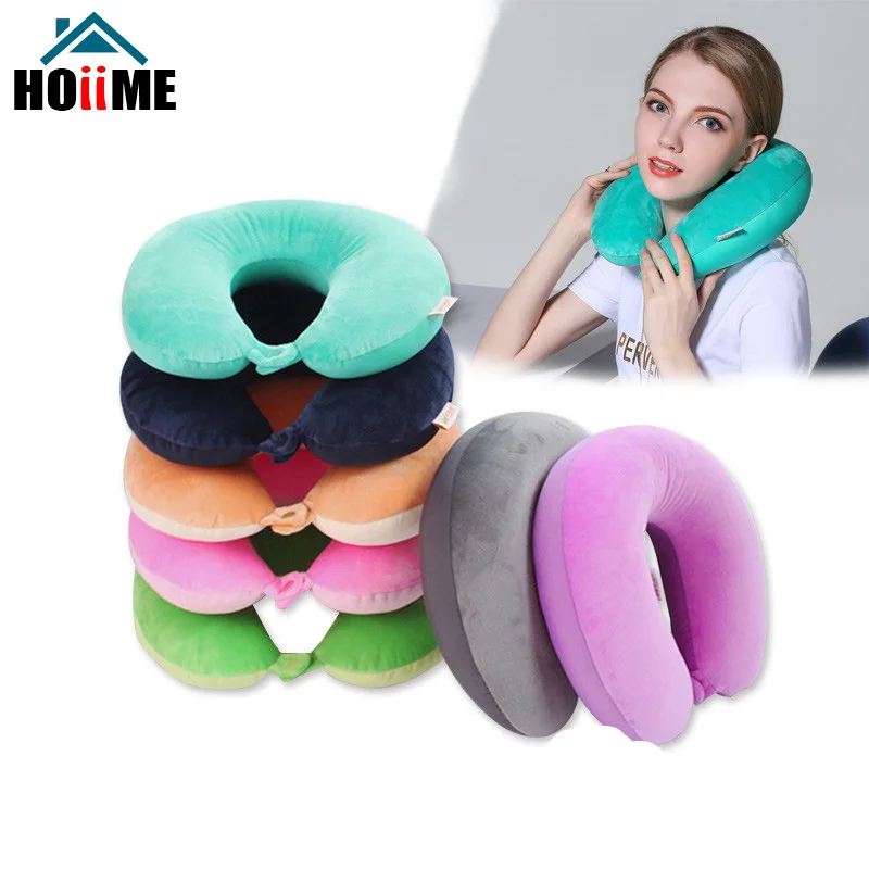 Hoiime Travel Pillows Foam Particles Airplane Neck Pillow Travel