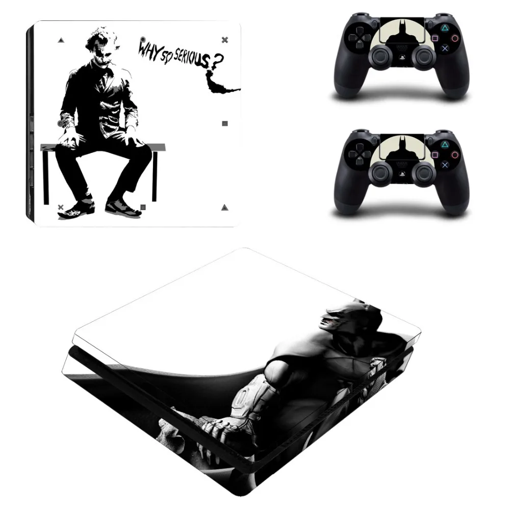 

PS4 Slim Skin Sticker For Sony PlayStation 4 Console and Controllers of Decal PS4 Slim Sticker Vinyl - The Jorker and Batman