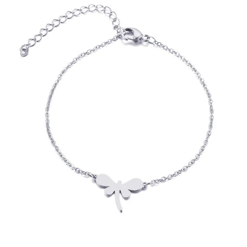 CACANA Stainless Steel Bracelet For Women Man Big Dragonfly Gold And Silver Color Pulseira Feminina Lover's Engagement Jewelry