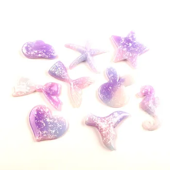 

LF 20Pcs Mixed Resin Purple Series Decoration Crafts Flatback Cabochon Kawaii DIY Embellishments For Scrapbooking Accessories