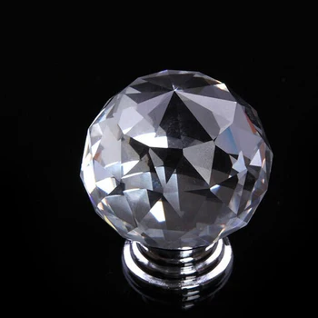 

Crystal Kitchen Cabinet knobs Diamond head Drawer Knob shiny silver Dresser cupboard door pull Fashion furniture knobs chrome