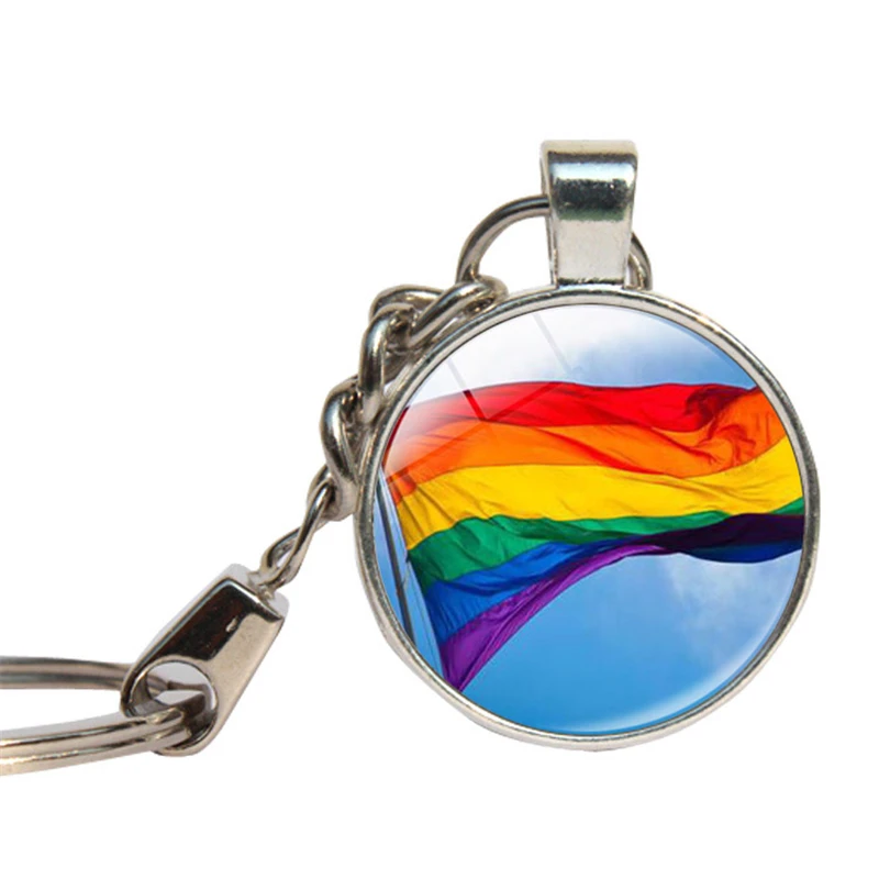 Радужные брелоки с флагом Gay Pride Брелоки для ключей мужчин и женщин ЛГБТ купольная