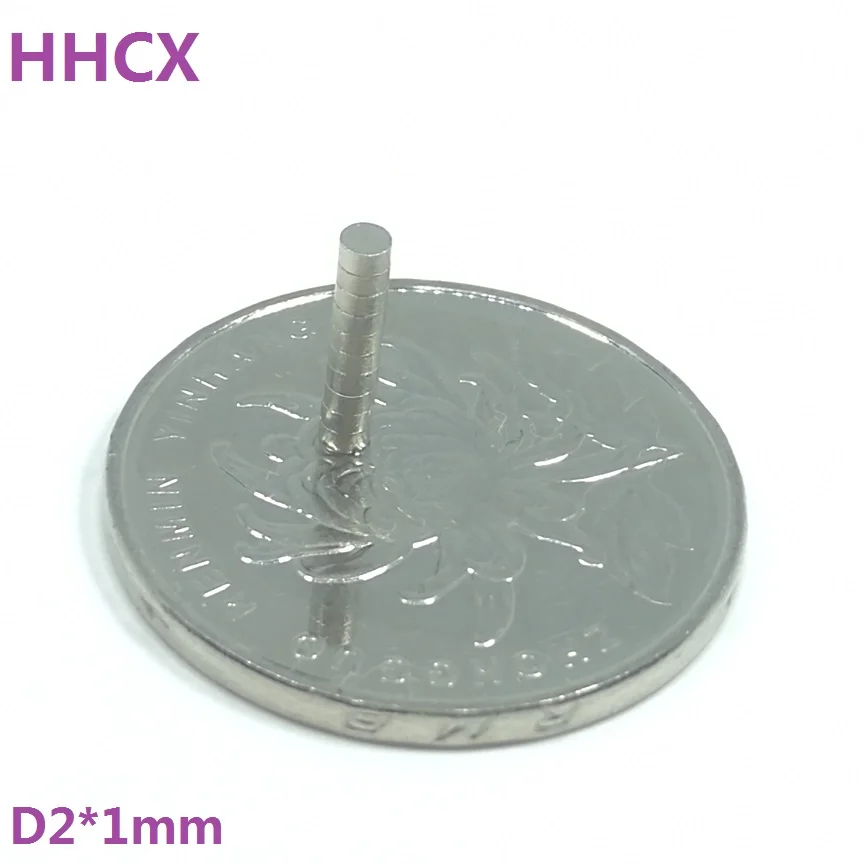 100pcs/lot Disk 2x1 mm N35 Strong Disc NdFeB Rare Earth 2