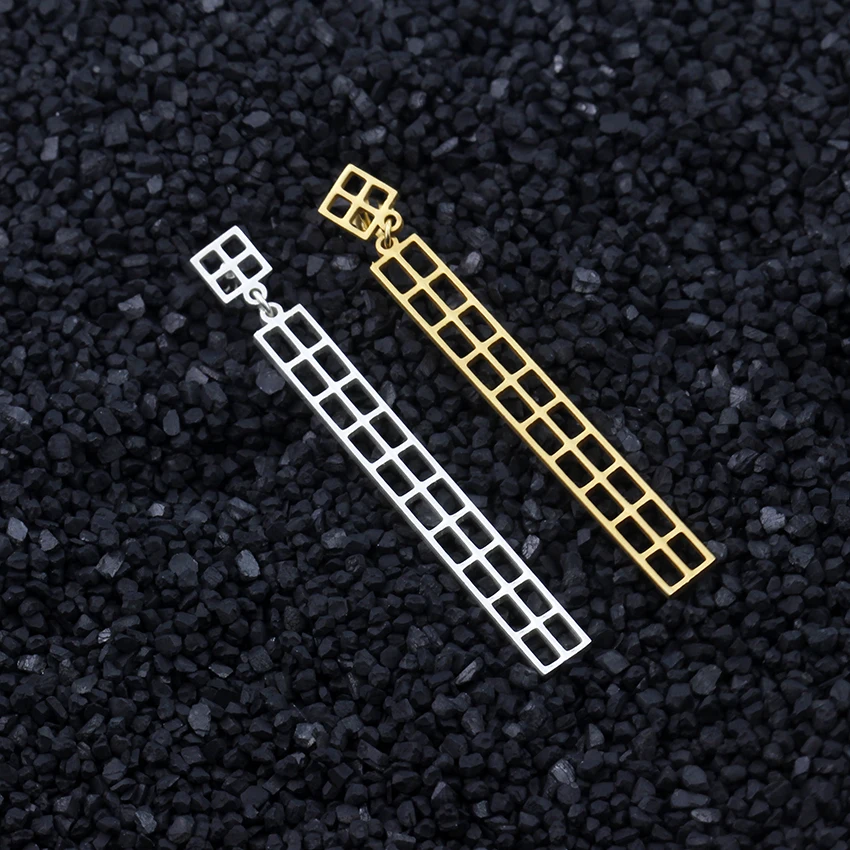 DIANSHANGKAITUOZHE Vintage Gold Silver Oorbellen Geometric Long Earring 2017 Minimalist Jewelry Rectangle Square Drop Earrings|fashion long