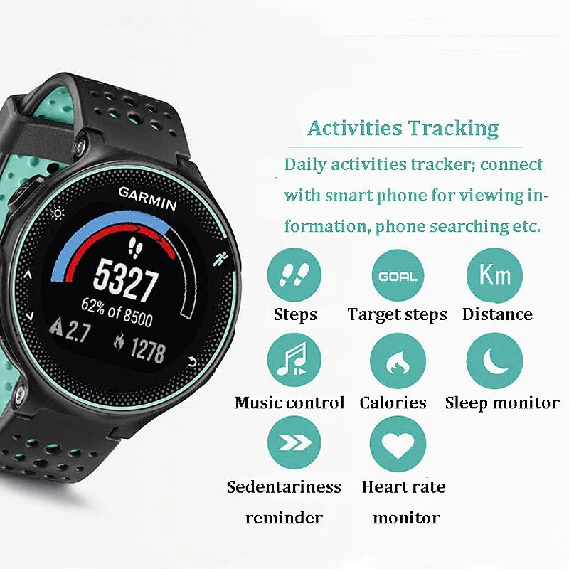 Garmin Forerunner235 смарт gps+ часы ГЛОНАСС мульти-Спорт 5 АТМ наручные часы Фотоэлектричество датчик сердечного ритма для беговой дорожки